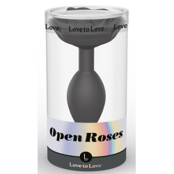 Love to Love Plug anal bijou Open Roses L 9 x 3.8cm Noir